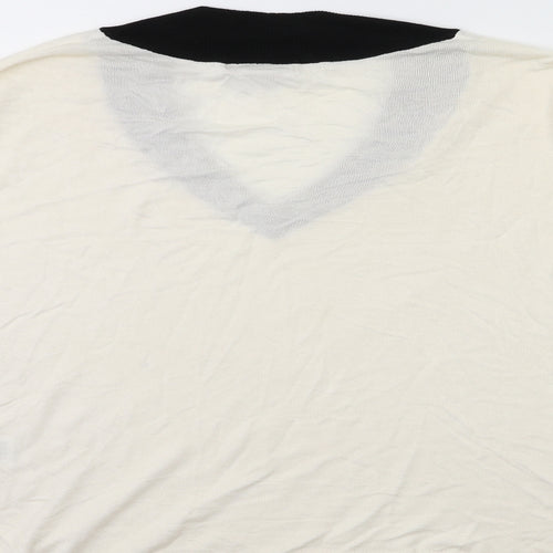 H&M Womens White  Knit Pullover Jumper Size M