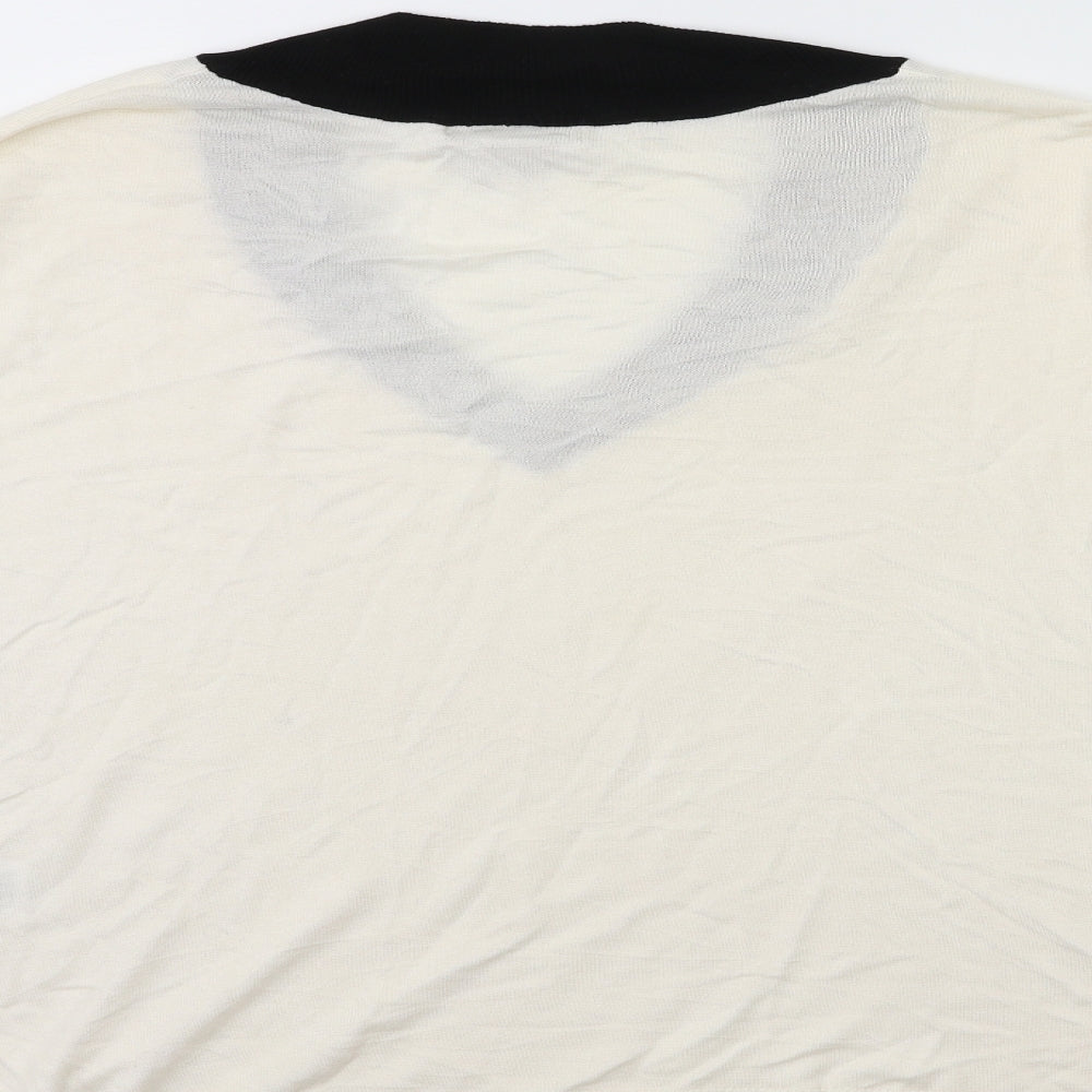H&M Womens White  Knit Pullover Jumper Size M