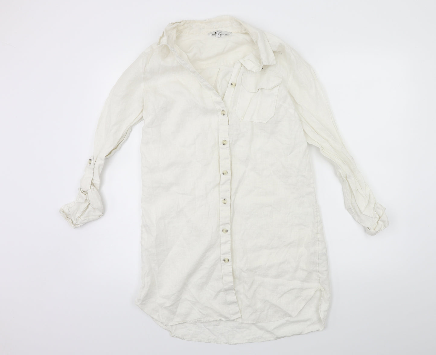 NEXT Womens White   Shirt Dress  Size 8