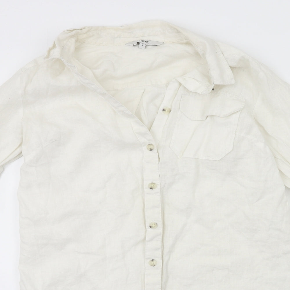 NEXT Womens White   Shirt Dress  Size 8