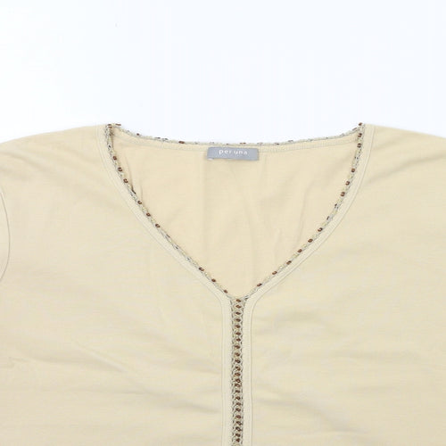 Per Una Womens Beige   Basic T-Shirt Size 18