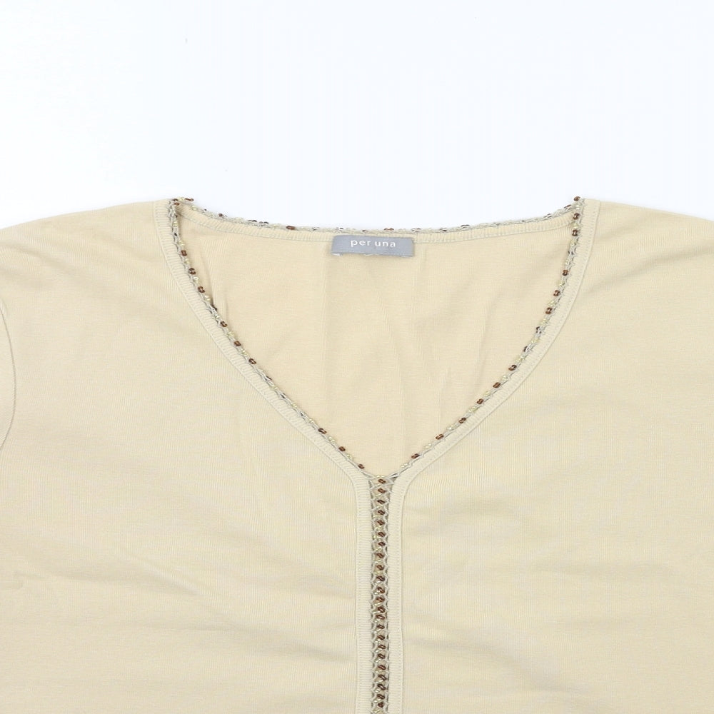 Per Una Womens Beige   Basic T-Shirt Size 18