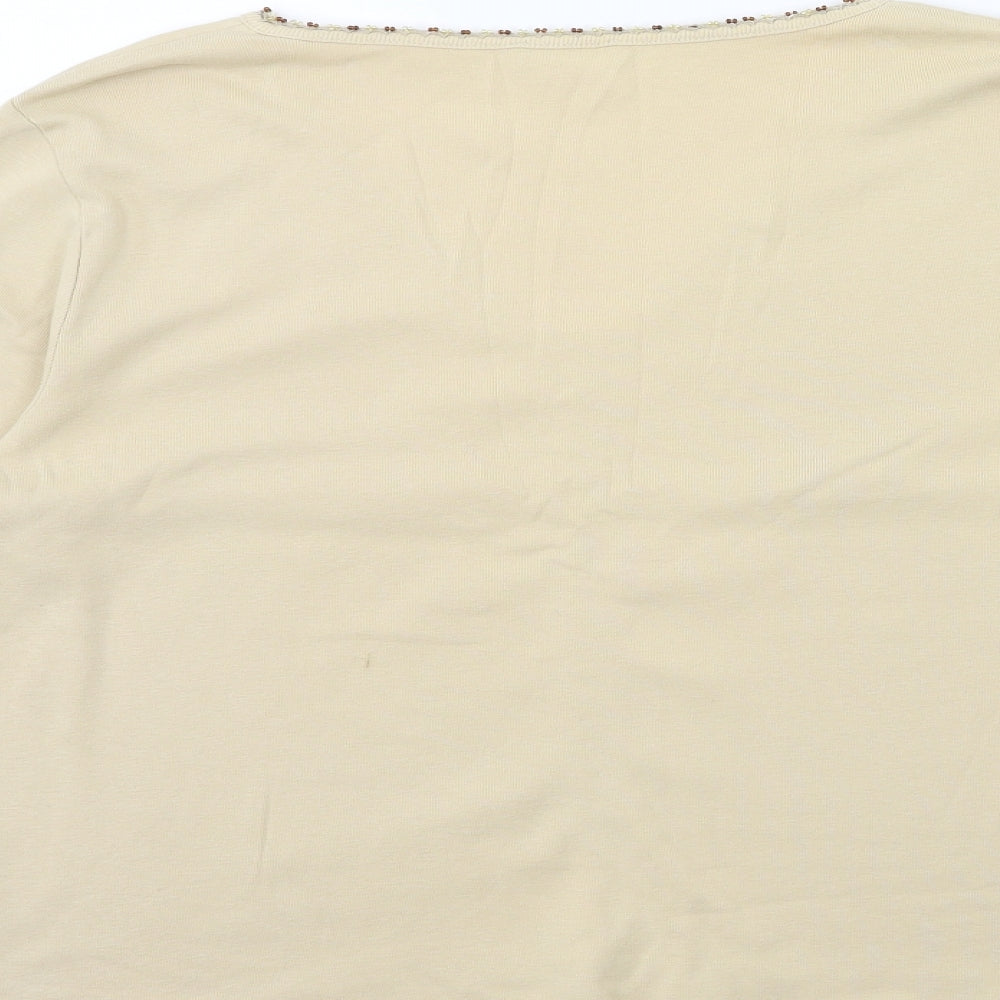 Per Una Womens Beige   Basic T-Shirt Size 18