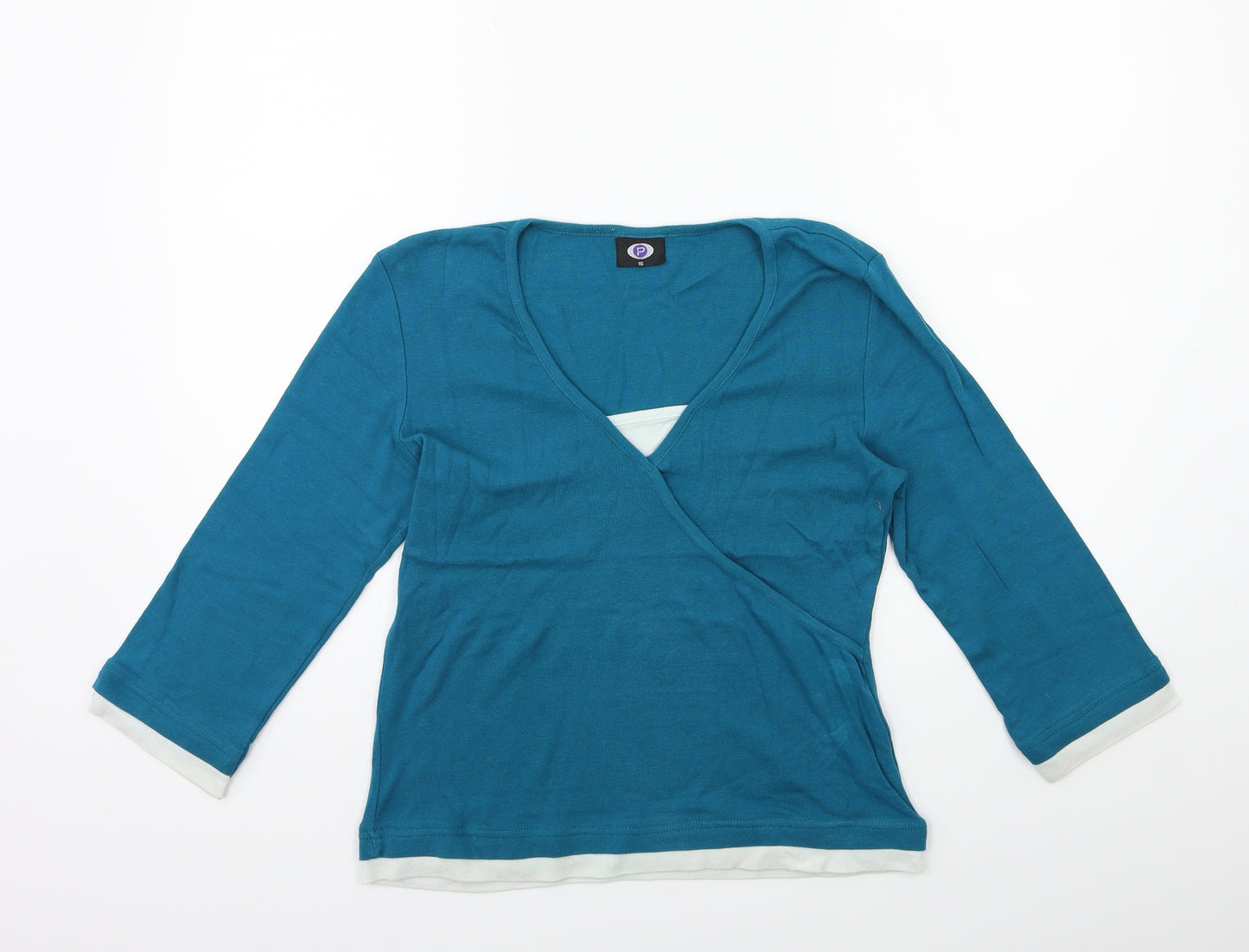 Preworn Womens Blue   Basic T-Shirt Size 16