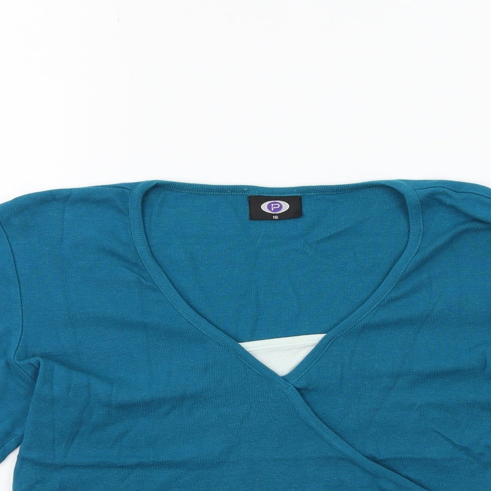 Preworn Womens Blue   Basic T-Shirt Size 16