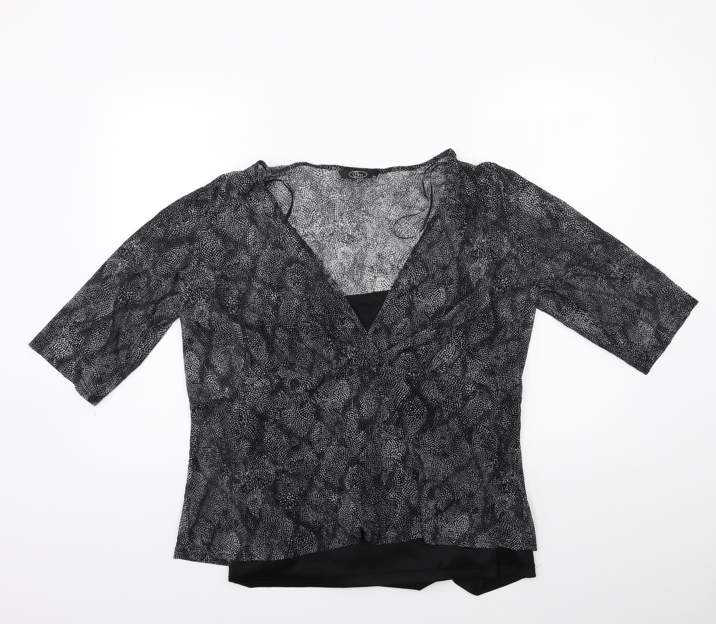 Bonmarché Womens Black Polka Dot  Basic Blouse Size 20