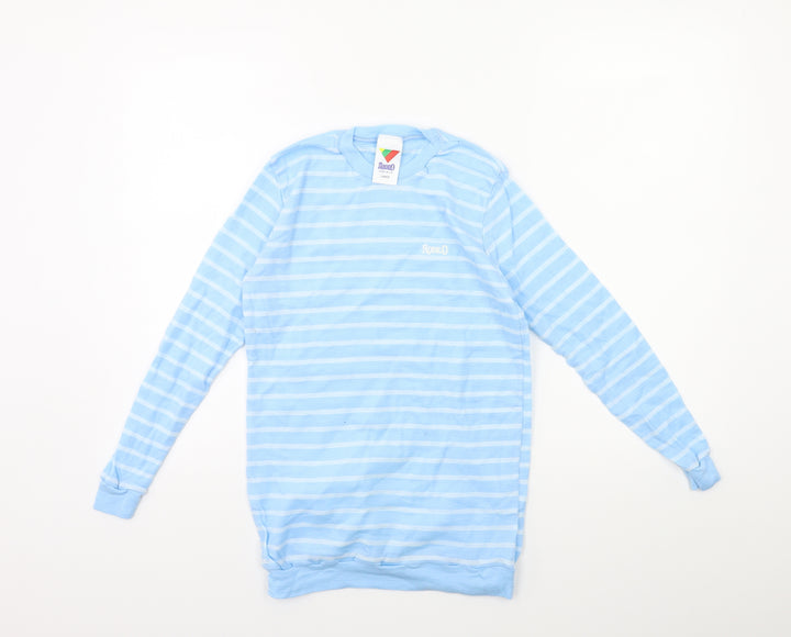 Rodeo Boys Blue Striped  Basic T-Shirt Size 8 Years