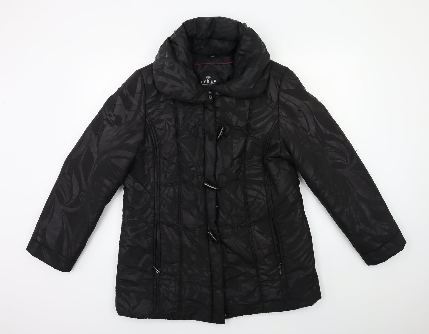Lebek Womens Black   Puffer Jacket Coat Size 14