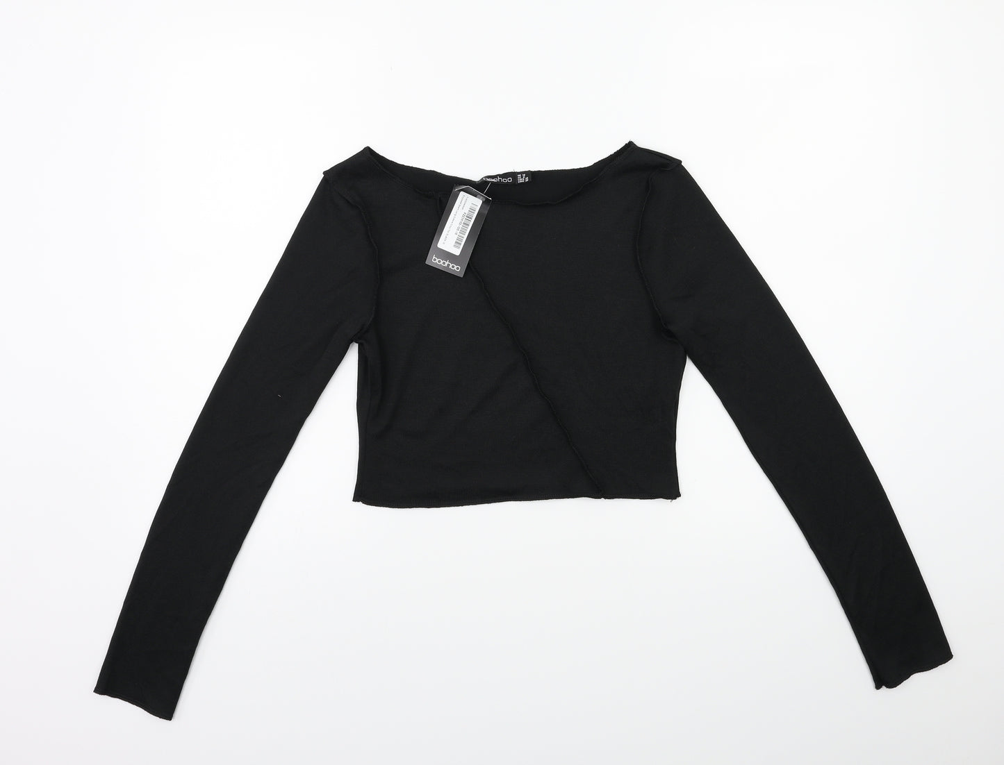 Boohoo Womens Black   Basic T-Shirt Size 10
