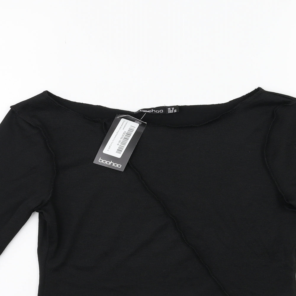 Boohoo Womens Black   Basic T-Shirt Size 10