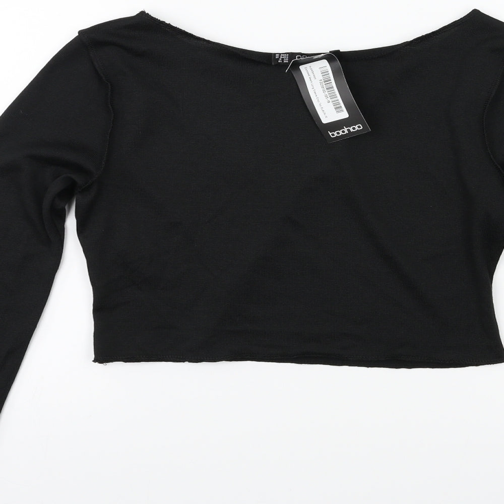 Boohoo Womens Black   Basic T-Shirt Size 10