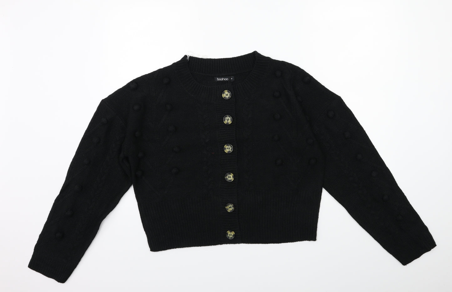 Boohoo Womens Black  Knit Cardigan Jumper Size M