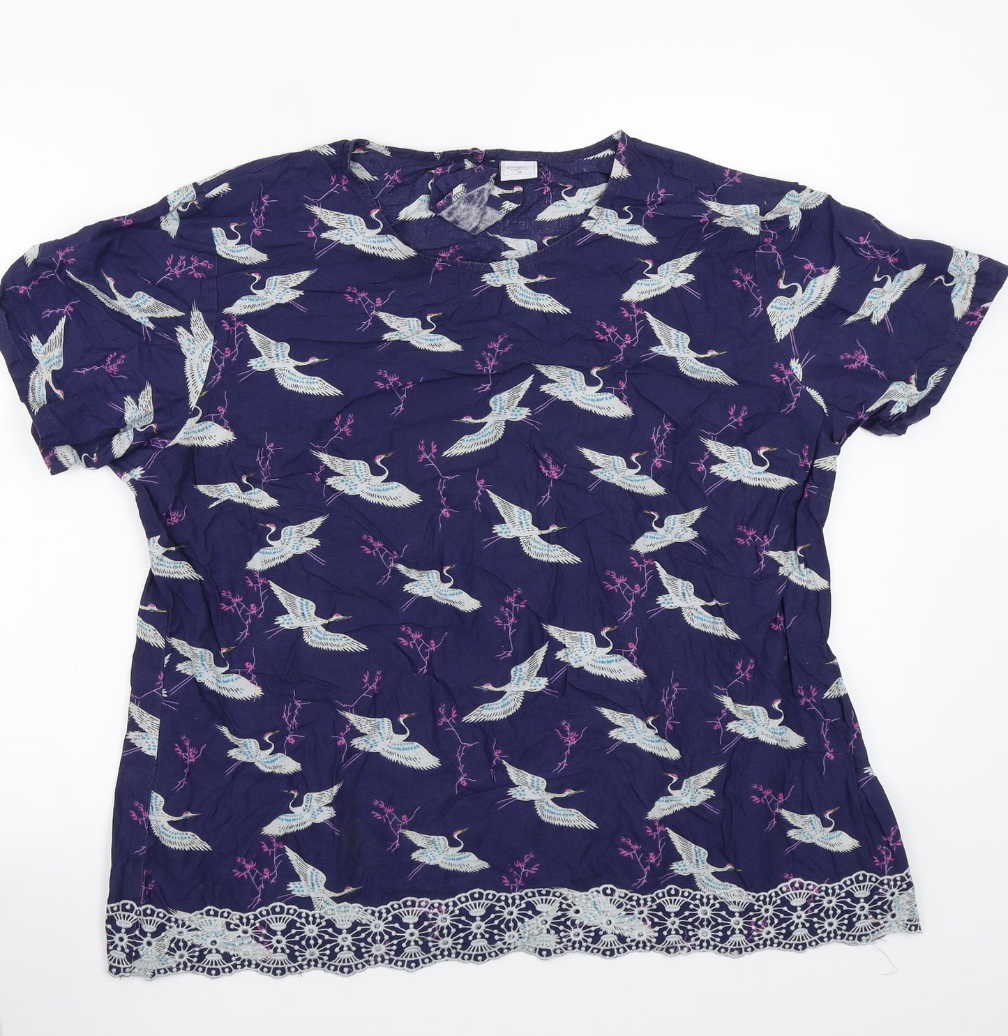 Cotton Traders Womens Blue   Basic T-Shirt Size 18