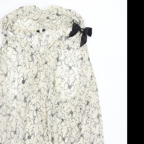 Newlook Womens Beige Floral  Basic Blouse Size 12