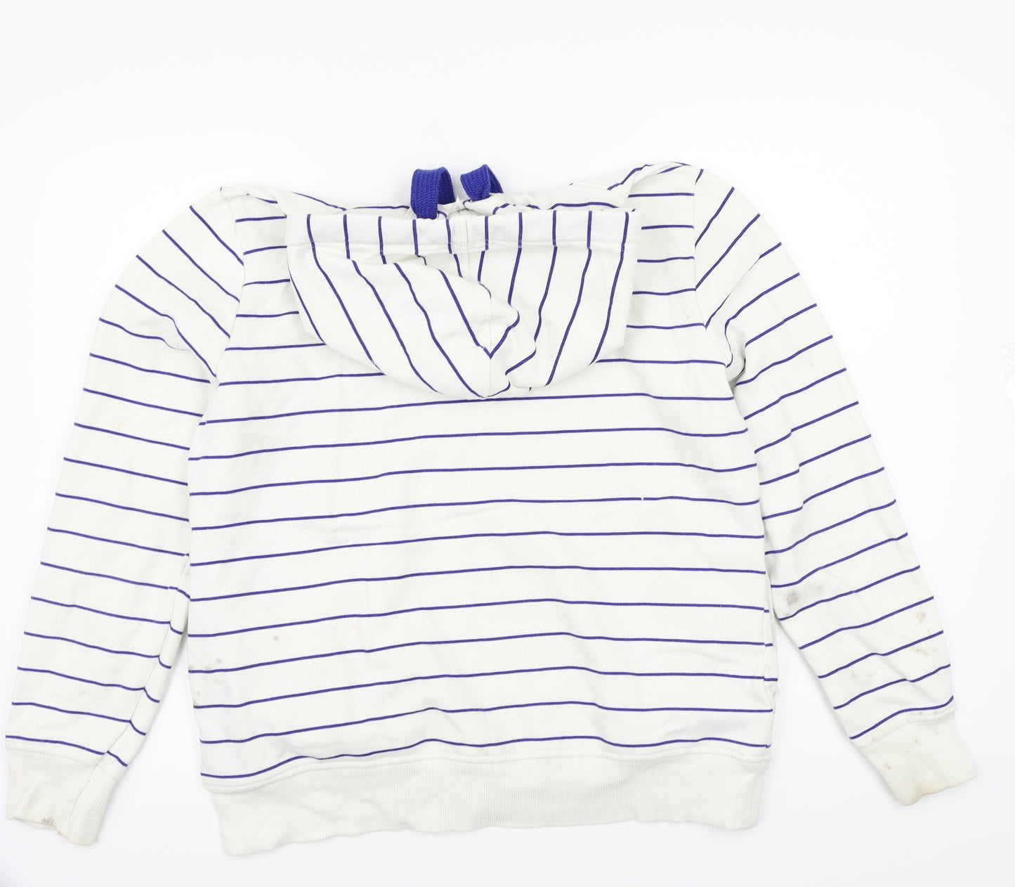 Marks and Spencer Womens White Striped  Pullover Hoodie Size 18