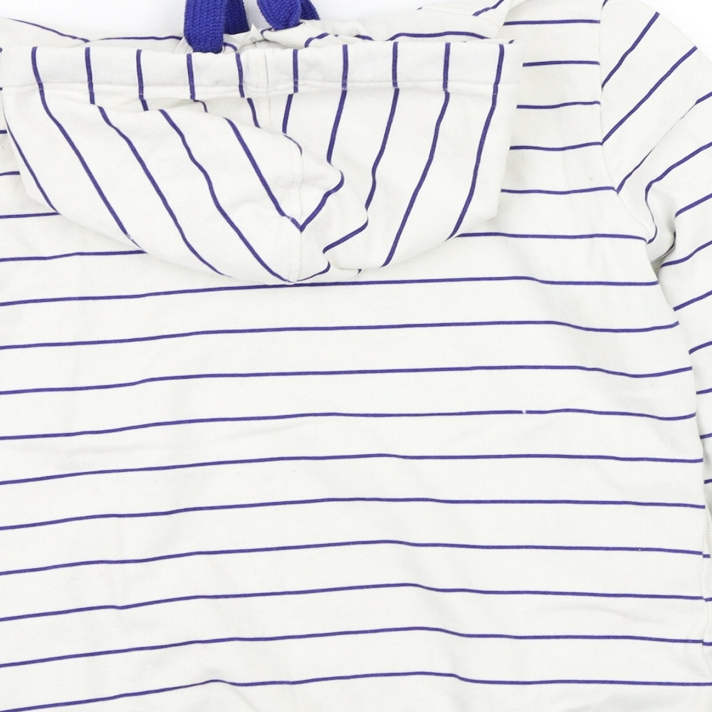 Marks and Spencer Womens White Striped  Pullover Hoodie Size 18