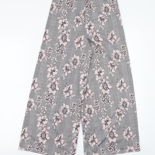Primark Womens Grey Floral  Trousers  Size 10 L23 in