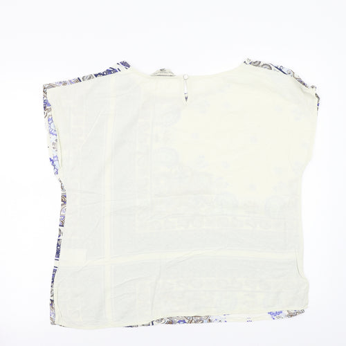 F&FF Womens White Paisley  Basic Blouse Size 14