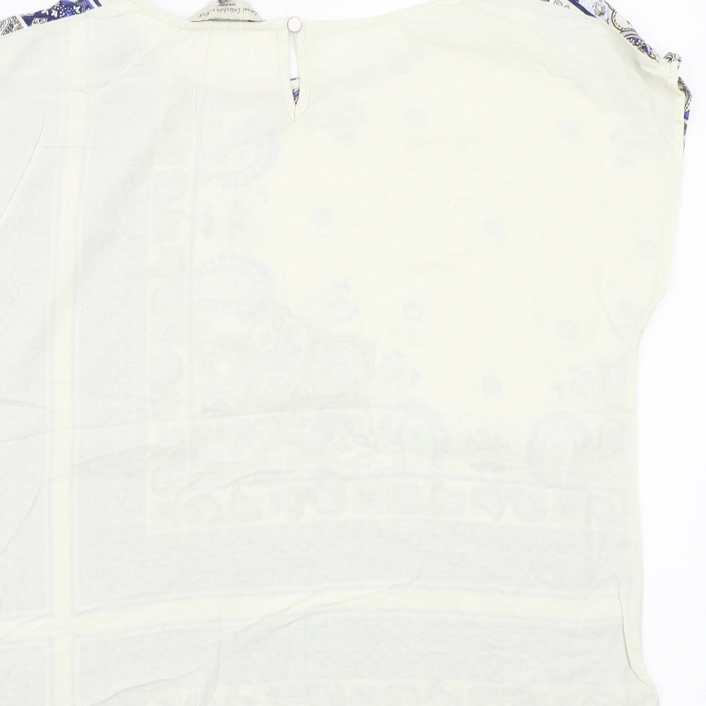 F&FF Womens White Paisley  Basic Blouse Size 14