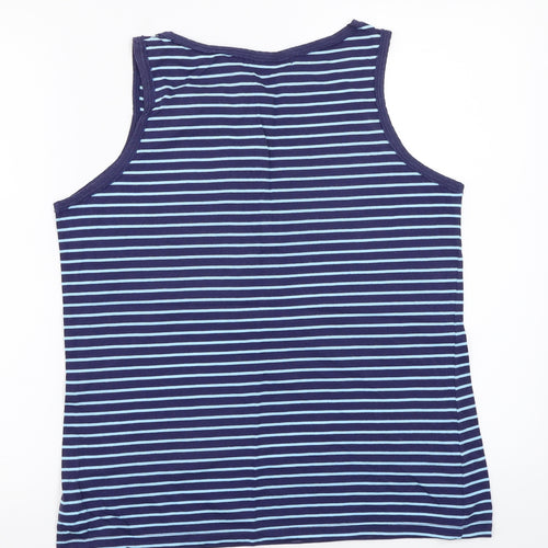 Marks and Spencer Womens Blue Striped  Basic T-Shirt Size 16