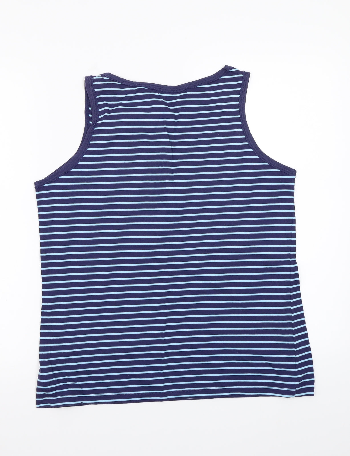 Marks and Spencer Womens Blue Striped  Basic T-Shirt Size 16