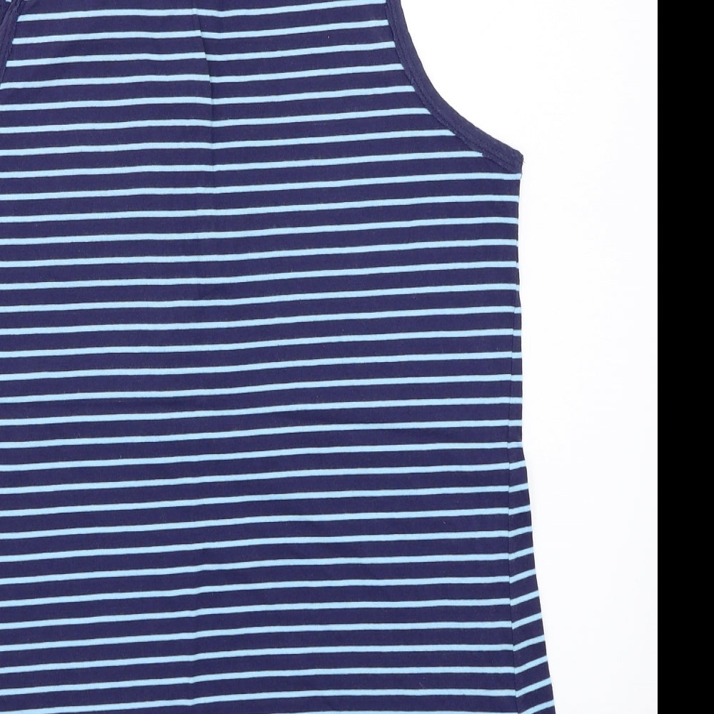 Marks and Spencer Womens Blue Striped  Basic T-Shirt Size 16