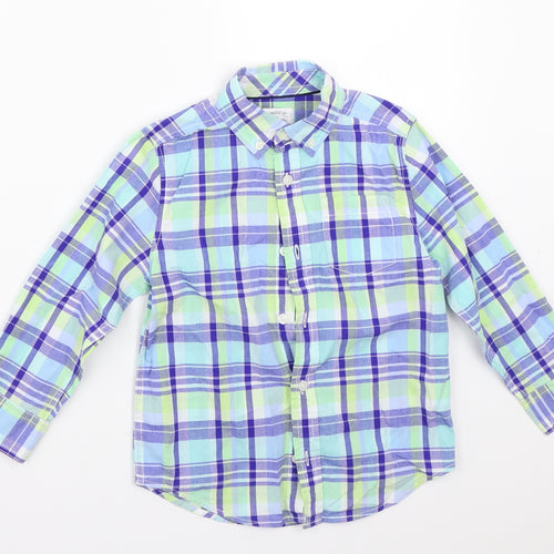 Gymboree Boys Blue Check  Basic Button-Up Size 4 Years
