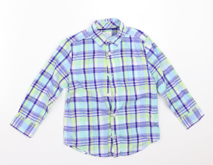 Gymboree Boys Blue Check Basic Button-Up Size 4 Years