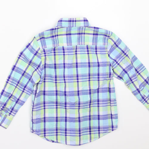 Gymboree Boys Blue Check  Basic Button-Up Size 4 Years