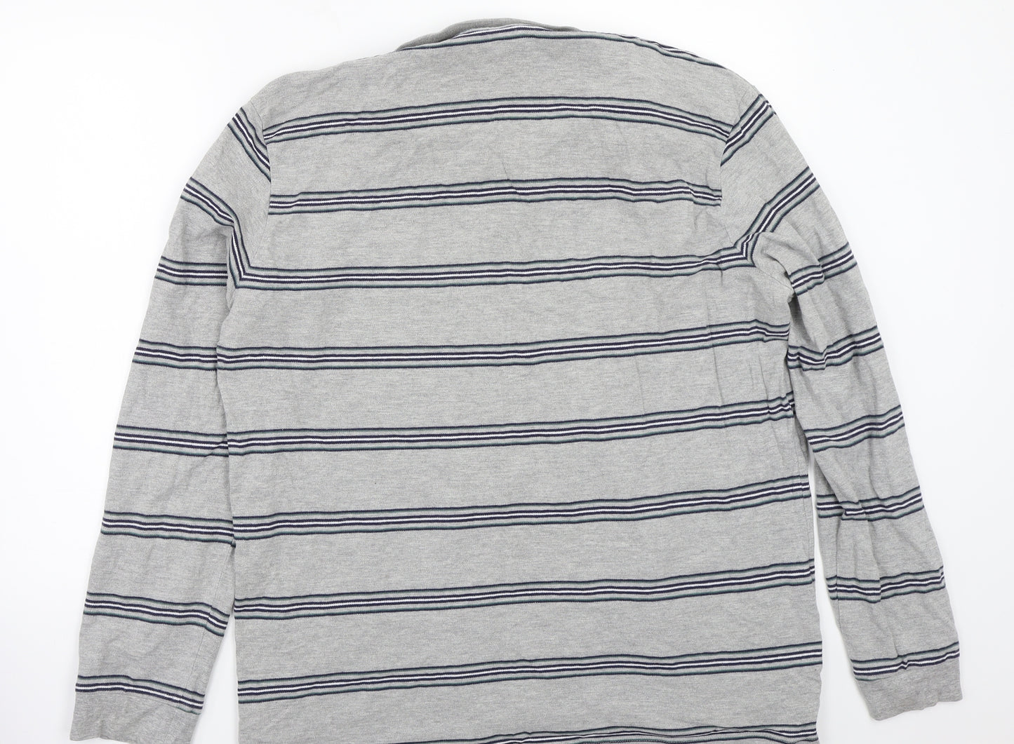 NEXT Mens Grey Striped   Polo Size 2XL