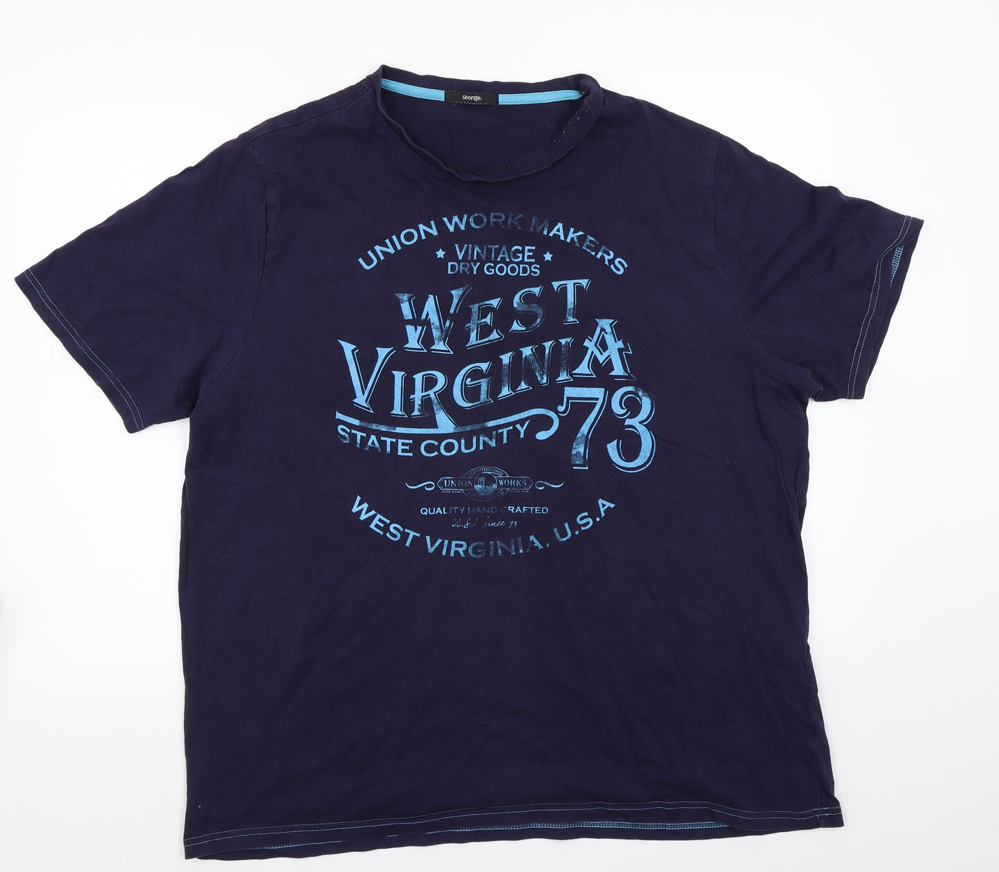 George Mens Blue  Canvas  T-Shirt Size 2XL