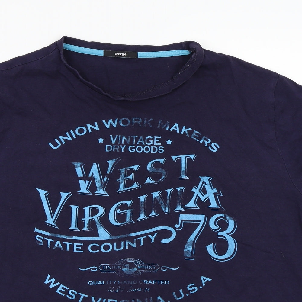 George Mens Blue  Canvas  T-Shirt Size 2XL