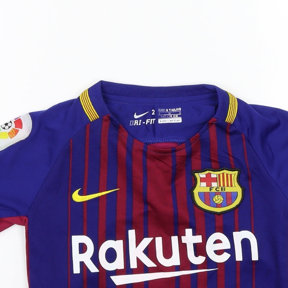 Nike Boys Blue   Basic T-Shirt Size L  - FCB Barcelona