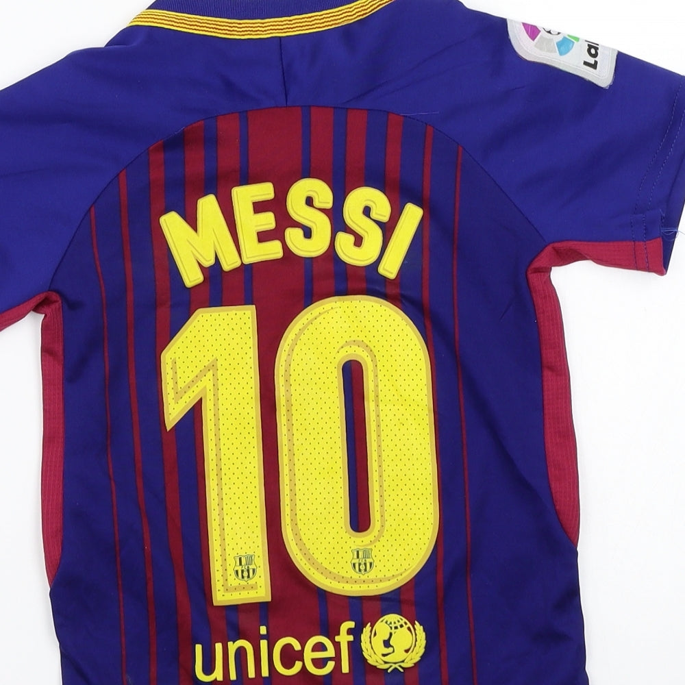 Nike Boys Blue   Basic T-Shirt Size L  - FCB Barcelona