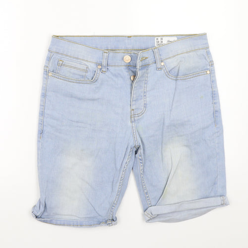 Denim & Co. Womens Blue   Cut-Off Shorts Size 30