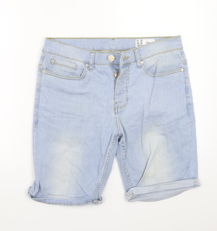 Denim & Co. Womens Blue Cut-Off Shorts Size 30
