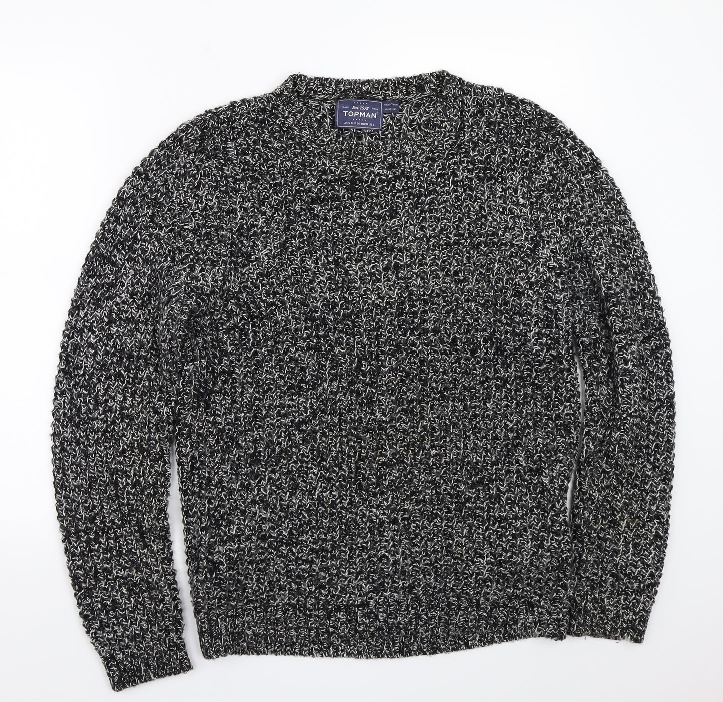 Topman Mens Black   Pullover Jumper Size S