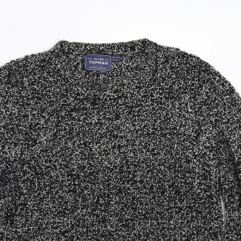 Topman Mens Black   Pullover Jumper Size S