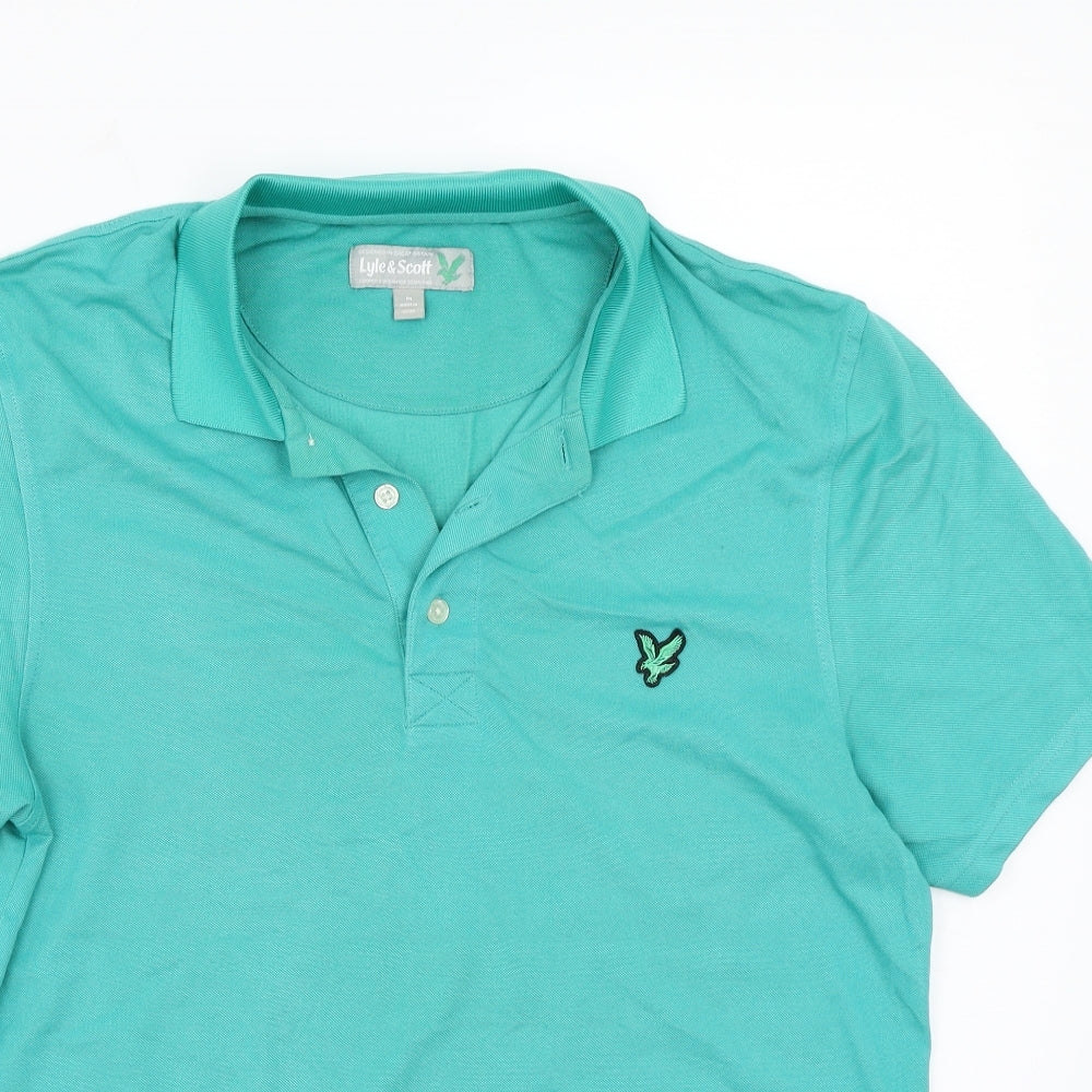 Lyle & Scott Mens Green    Polo Size M