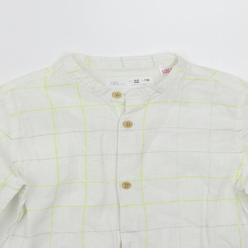 Zara Boys White   Pullover Button-Up Size 4-5 Years