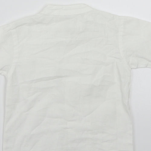 Preworn Boys White  Rayon Basic Button-Up Size 4 Years