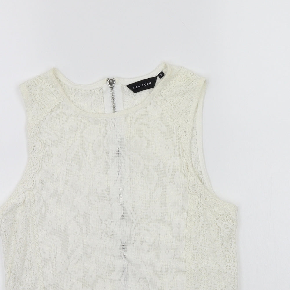Newlook Womens Ivory   Basic T-Shirt Size 8