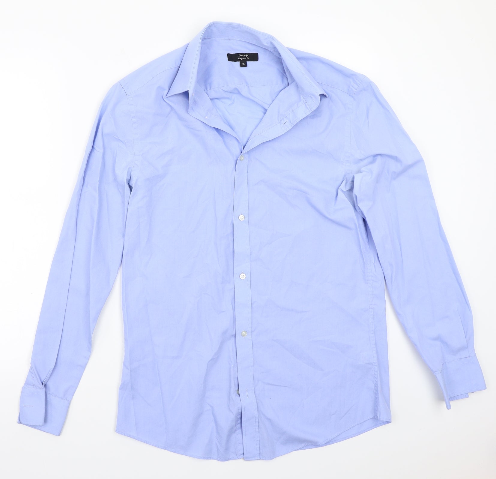 George Mens Blue Button-Up Size 15 – Preworn