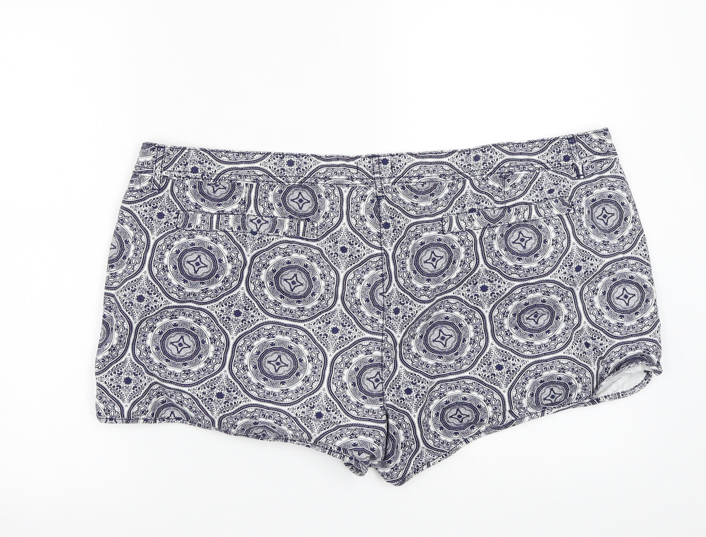 F&F Womens Blue Geometric  Bermuda Shorts Size 20