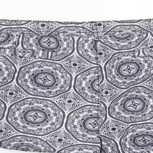 F&F Womens Blue Geometric  Bermuda Shorts Size 20