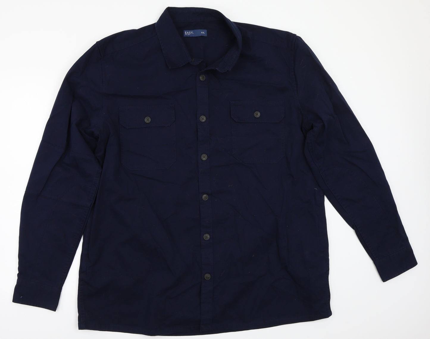 Easy Mens Blue    Button-Up Size 2XL