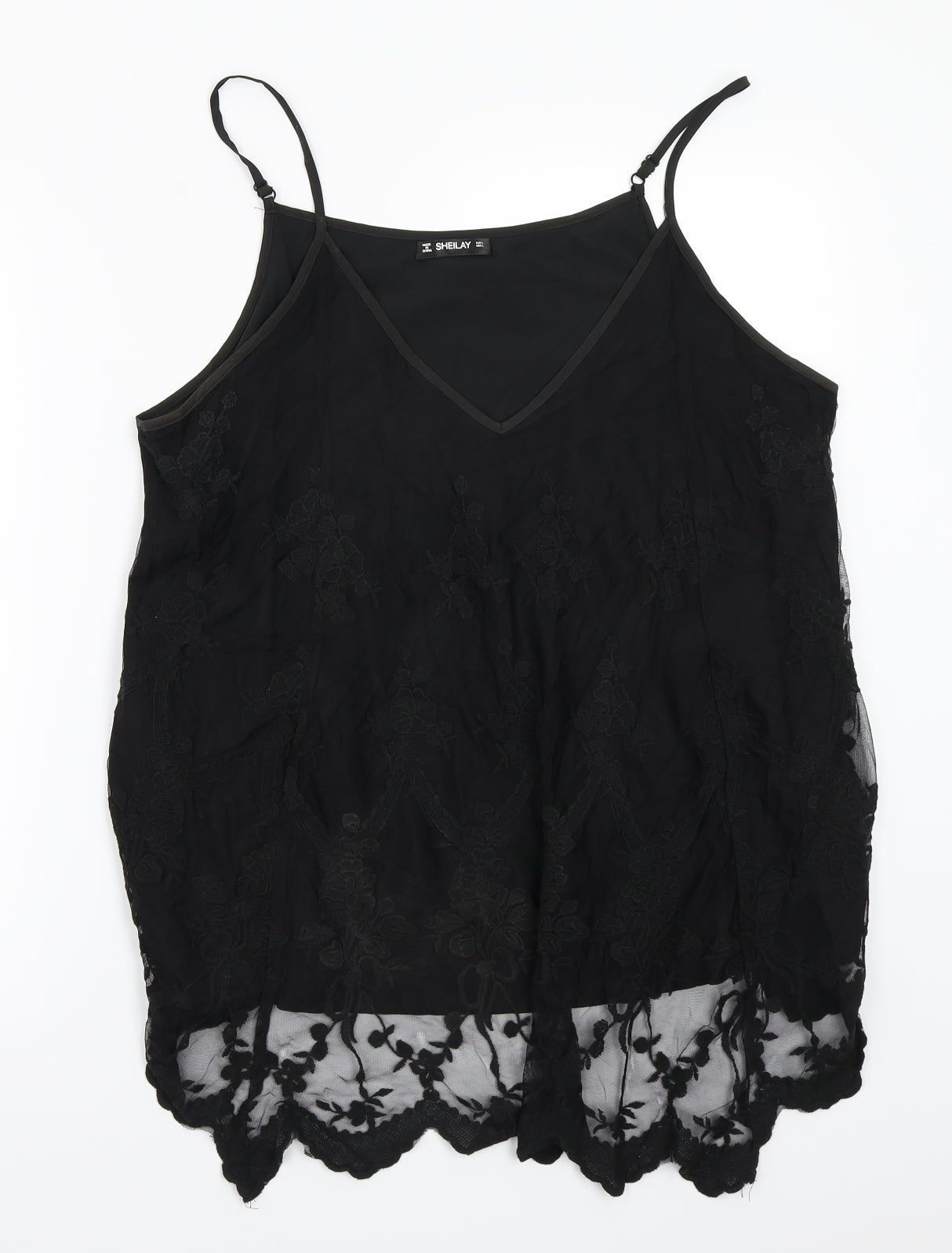 Sheilay Womens Black   Basic T-Shirt Size L