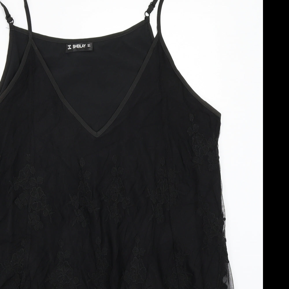 Sheilay Womens Black   Basic T-Shirt Size L