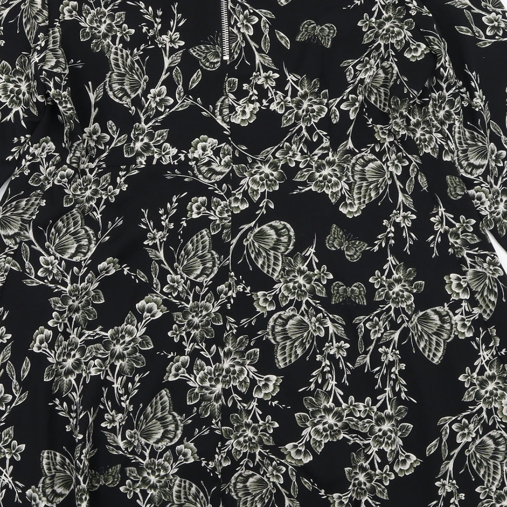 F&F Womens Black Floral  A-Line  Size 20