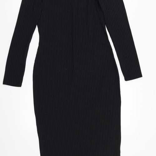 Boohoo Womens Black  Rayon A-Line  Size 16